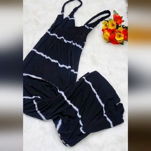 Lucky brand maxi dress, black and white stripes size XS